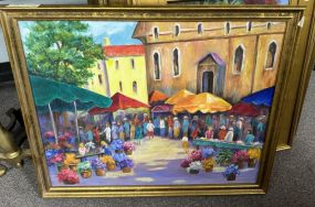 Signed Betty Hamilton Painting of City Street