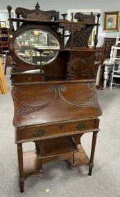 Antique Edwardian Oak Secretary