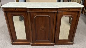 Antique Georgian Mahogany Marble Top Credenza