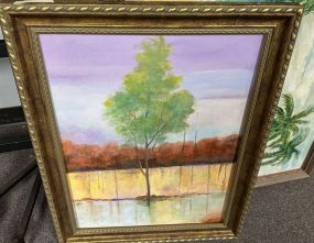 Signed Betty Hamilton Landscape Painting