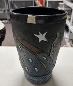 David Stabley Drawing on Clay Vase