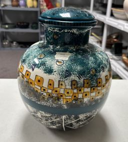 Signed Olivia Phillips 1987 Ceramic Hand Painted Vase