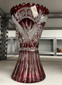 Cut to Clear Cranberry Flower Vase