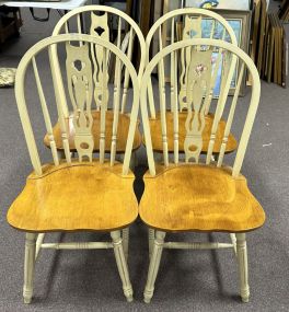 Four Country French Style Windsor Style Dining Chairs