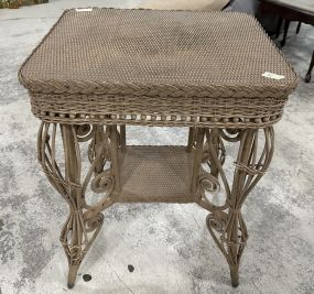 Victorian Style Wicker Side Table