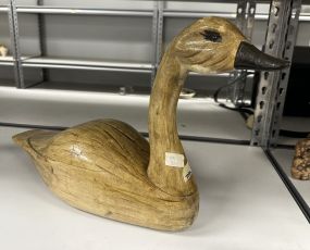 Wood Carved Painted Goose