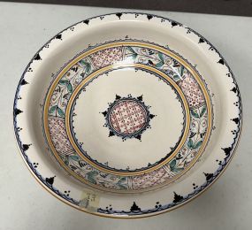 Italian Ceramic Hand Painted Serving Bowl