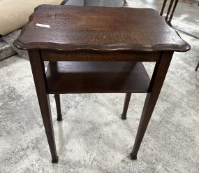Traditional Vintage Oak Side Table