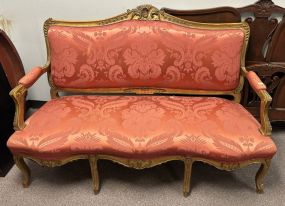 Antique Reproduction French Gold Gilt Sofa