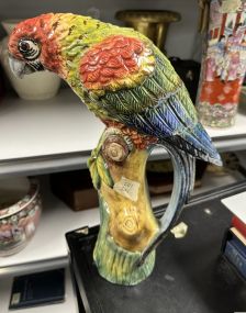 Hollywood Regency Style Ceramic Parrot