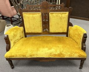 Antique Eastlake Victorian Walnut Parlor Sofa