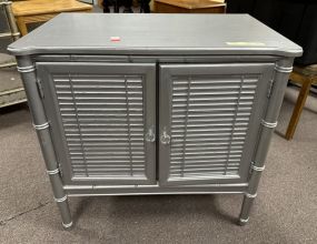 Henry Link Bamboo Style Silver Painted Commode