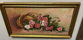 Signed Betty Hamilton Still Life Flower Basket