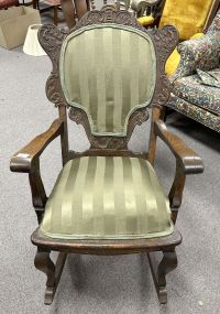 Antique Carved Oak Parlor Rocker