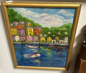 Betty Hamilton Painting of Boat to Shore