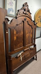 Antique Victorian High Back Mahogany Bed
