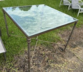 Modern Metal Square Glass Top Table