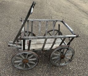 Primitive Style Wood Pull Wagon