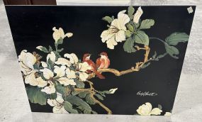 Large Becky L. Barnett 1964-2023 Flower Painting on Board