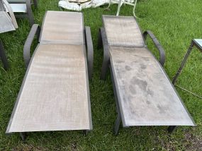 Pair of Metal Outdoor Lounge Chair