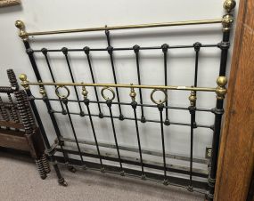 52" Iron Black and Brass Bed