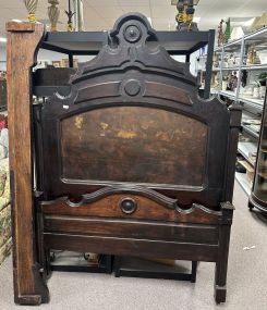 Late 1800's Victorian 52" High Back Bed