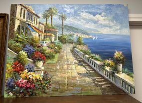 Large Betty Hamilton Painting of Shoreline