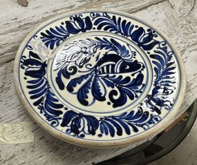 8" Blue and White Fish Ceramic Plate