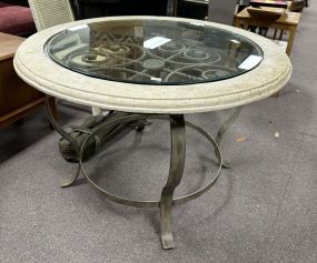 Modern Metal Base Round Breakfast Table
