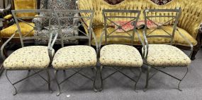 Four Modern Metal Table Arm Chairs