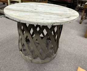 Worn Round Wood Coffee Table