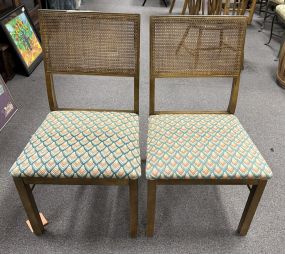 Pair of Lane Co. Mid Century Style Caned Side Chairs