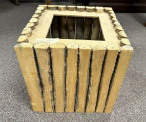 Hand Crafted Log Waste Basket