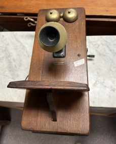 Sears Roebuck &amp; Co Oak Crack Wall Phone