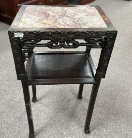 Asian Marble Inset Side Table