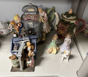 Collection of Figural Tea Pots and Figurines
