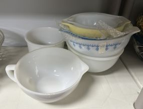 White Glass Mixing Bowls