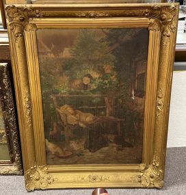Large Antique Gold GIlt Framed Painting
