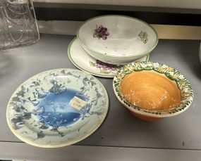 Bohemian Plate and Bowl, Signed Bowl and Plate