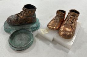 Three Childs Shoe Bookends