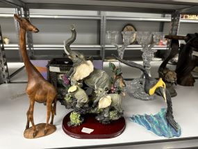 Giraffe, Elephant, and Bird Decorations