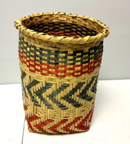 12"h., 9"w Choctaw Hand Woven Cane Basket