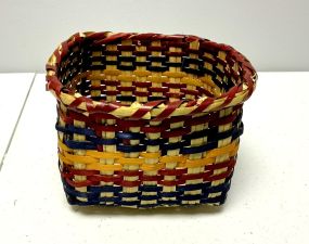 4 1/2"h., 7"w. Choctaw Basket Hand Woven Small Basket