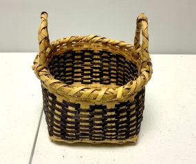 7"h., 6"w Choctaw Hand Woven cane Basket