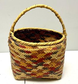 15"h., 10"w. Choctaw Hand Woven Cane Basket