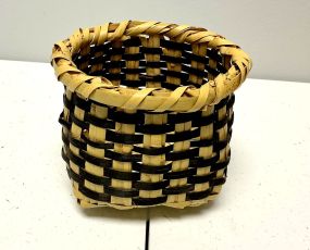 5"h., 6"dia Choctaw Hand Woven Cane Small Basket