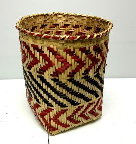 13"h., 11"w Choctaw Hand Woven Cane Basket