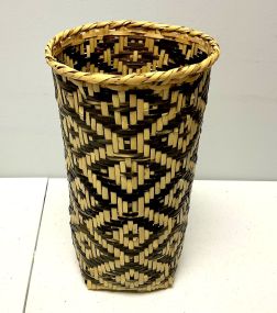 14"h., 8"dia Choctaw Handwoven Basket
