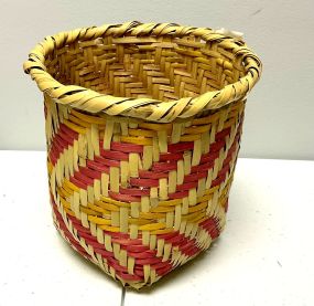 8"h., 8"w Choctaw Hand Woven Basket