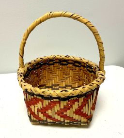 9 1/2"h., 8"w Choctaw Hand Woven Basket